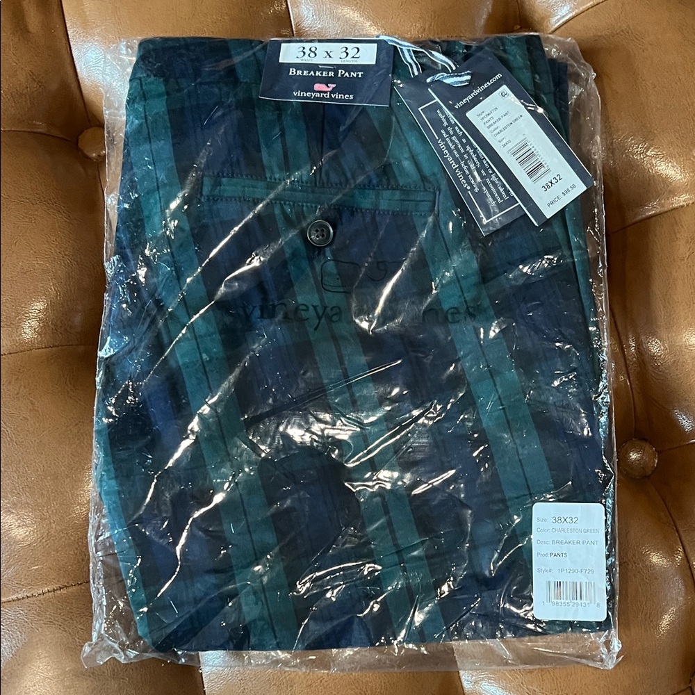Vineyard Vines Blue and Green Plaid Pants